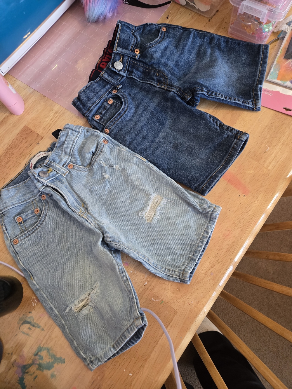Levi's Two-Pack Kids Denim Shorts in Light Blue and Dark Blue